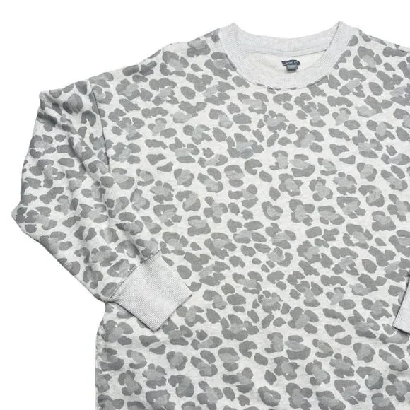 AERIE Gray Leopard Oversized Sweatshirt  - Picture 2 of 7